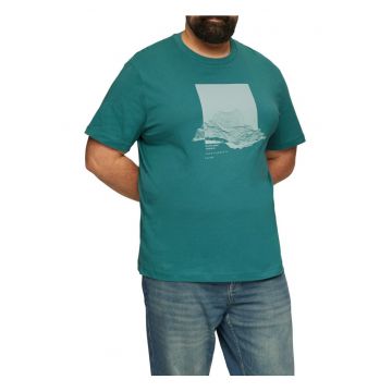 Tricou barbati big sizes la baza gatului din bumbac - cu imprimeu Grafic si croiala Regular fit -  Big Sizes