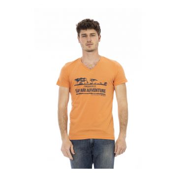 Tricou cu decolteu in V si imprimeu