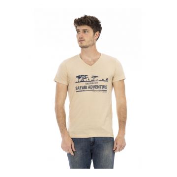 Tricou cu decolteu in V si imprimeu