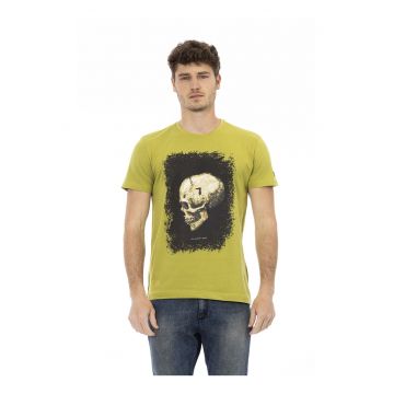 Tricou cu decolteu la baza gatului si imprimeu