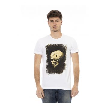 Tricou cu decolteu la baza gatului si imprimeu