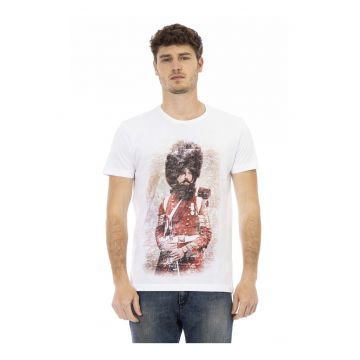 Tricou cu decolteu la baza gatului si imprimeu grafic