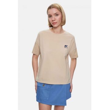 Tricou cu decolteu la baza gatului si logo discret Kenzie