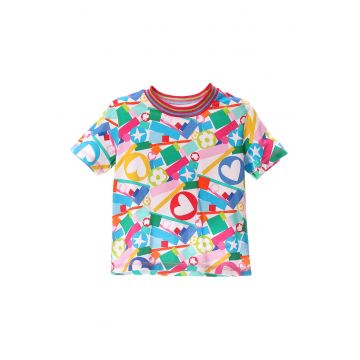 Tricou cu decolteu la baza si imprimeu