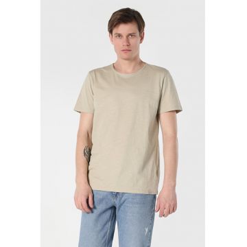 Tricou Cu Maneca Scurta De Barbati Bej Regular Fit2