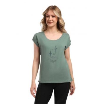 Tricou dama  Roane - verde - bumbac organic