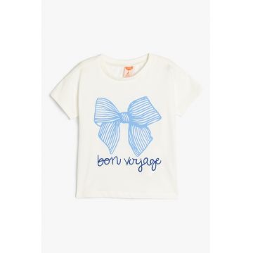 Tricou de bumbac cu text si model grafic