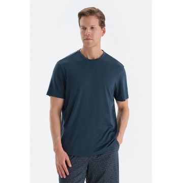 Tricou de casa din lyocell cu decolteu la baza gatului