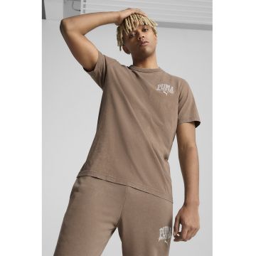 Tricou din bumbac cu decolteu la baza gatului