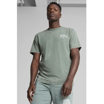 Tricou din bumbac cu decolteu la baza gatului