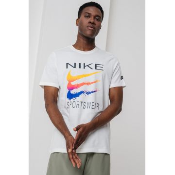 Tricou din bumbac cu imprimeu contrastant