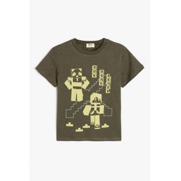 Tricou din bumbac cu imprimeu cu tematica Game