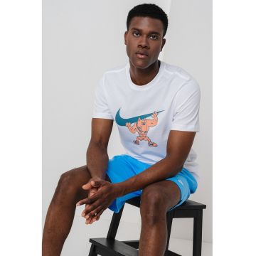 Tricou din bumbac cu imprimeu - pentru fitness