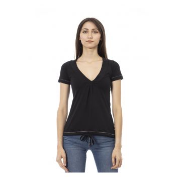 Tricou slim fit cu decolteu in V