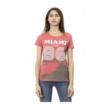 Tricou slim-fit cu design si decolteu rotund