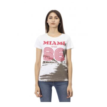Tricou slim-fit cu design si decolteu rotund