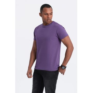 Tricou uni cu decolteu la baza gatului