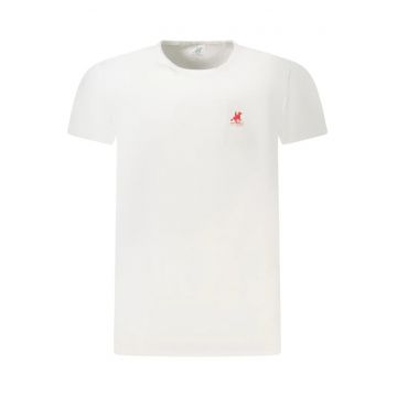 U.S. Grand POLO Tricou barbati simplu cu logo rosu brodat - alb -