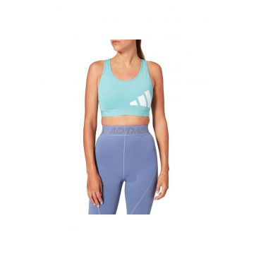 Bustiera sport  3Bra Logo - albastru - respirabil - din poliester reciclat - pentru femei - set de antrenament