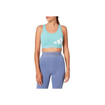 Bustiera sport  3Bra Logo - albastru - respirabil - din poliester reciclat - pentru femei - set de antrenament