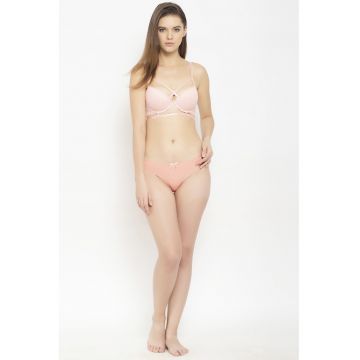 Set de sutien de dantela si chiloti cu barete multiple - 2 piese