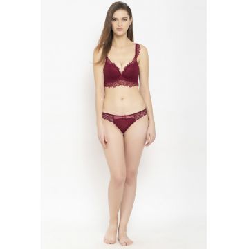 Sutien cu burete si insertii de dantela
