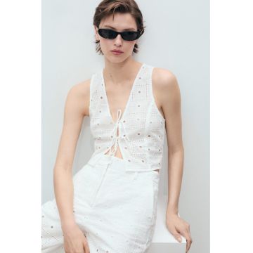 Top crop cu decolteu in V