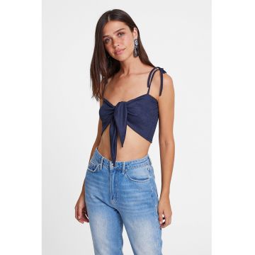 Top crop cu prinderi frontale