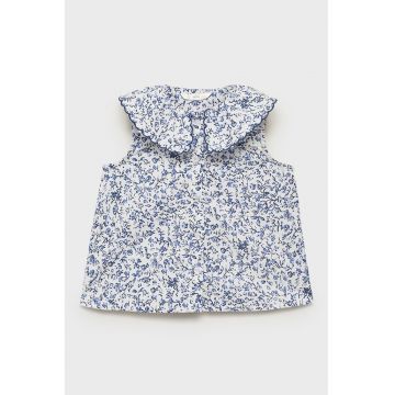 Top cu guler cu volane si model floral