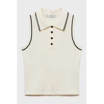 Top polo din tricot