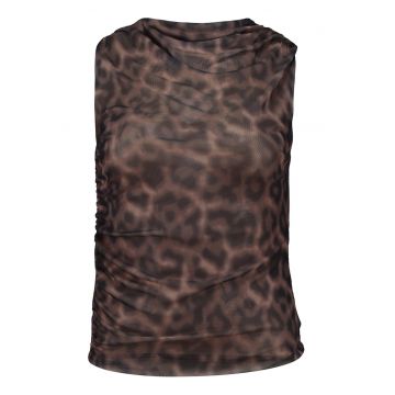 Top slim-fit cu model animal print