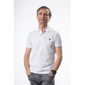 Tricou barbati guler si maneca scurta - negru