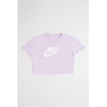 Tricou crop cu decolteu la baza gatului