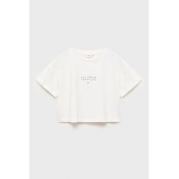 Tricou crop cu mesaj