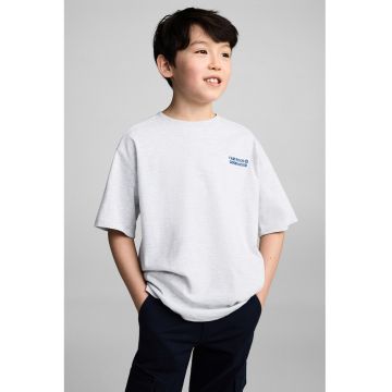 Tricou cu decolteu la baza gatului si imprimeu grafic