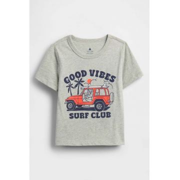Tricou cu imprimeu si decolteu rotund