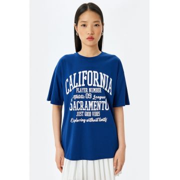 Tricou cu imprimeu text frontal