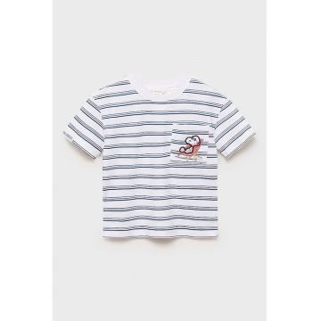 Tricou cu model in dungi si detaliu desene animate
