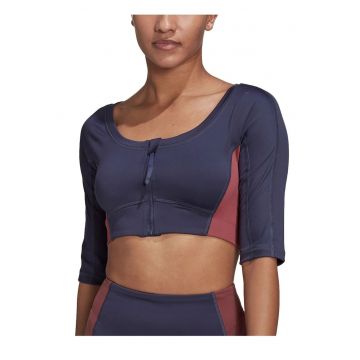 Tricou dama -  scurt - albastru marin - poliester -