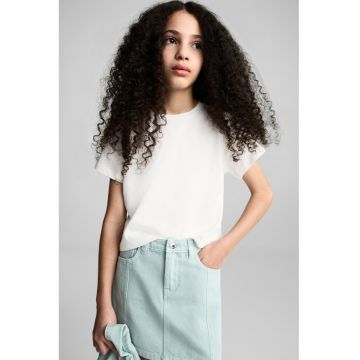 Tricou de bumbac cu decupaj pe umar
