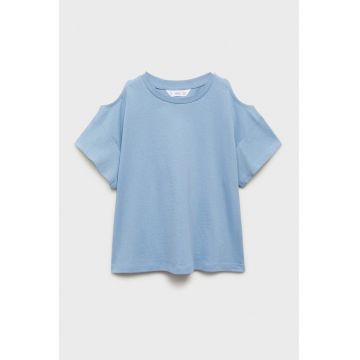 Tricou de bumbac cu decupaj pe umar