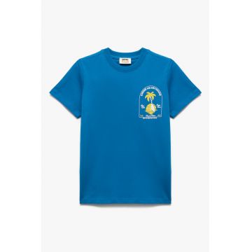 Tricou de bumbac cu imprimeu discret