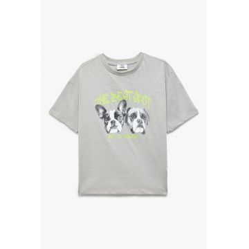 Tricou de bumbac cu imprimeu grafic