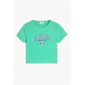 Tricou de bumbac cu imprimeu text