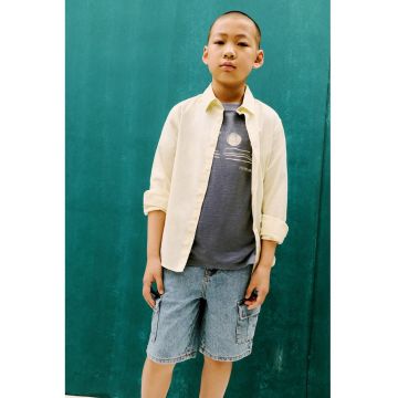 Tricou de bumbac cu imprimeu tropical