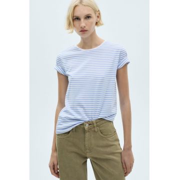 Tricou de bumbac cu model in dungi