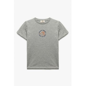 Tricou din amestec de bumbac - cu detaliu brodat