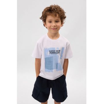 Tricou din amestec de bumbac cu imprimeu text
