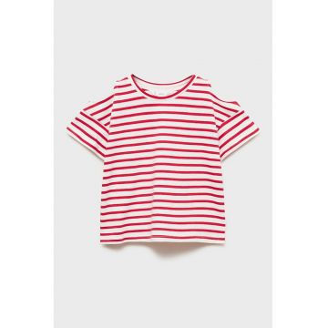 Tricou din bumbac cu decolteu pe umeri