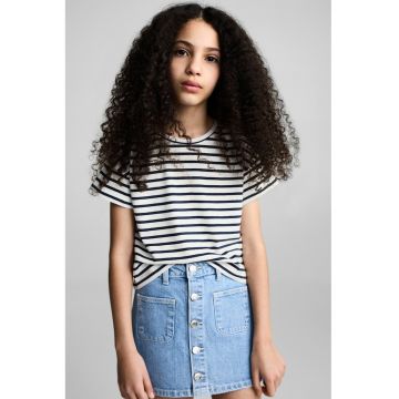 Tricou din bumbac cu decolteu pe umeri